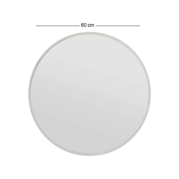 Specchio Adelasia, Specchiera, Articolo d'arredo a muro, Decorazione con specchio, 60x2h60 cm, Bianco