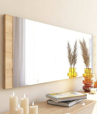 Specchio Fiammetta, Specchiera, Articolo d'arredo a muro, Decorazione con specchio, 40x2h120 cm, Rovere