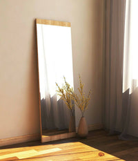 Specchio Fiammetta, Specchiera, Articolo d'arredo a muro, Decorazione con specchio, 40x2h120 cm, Rovere