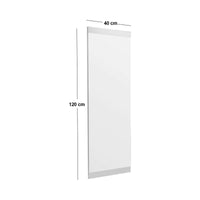 Specchio Fiammetta, Specchiera, Articolo d'arredo a muro, Decorazione con specchio, 40x2h120 cm, Bianco