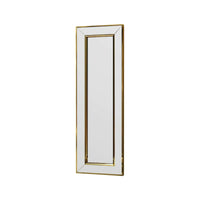 Specchio Auron, Specchiera, Articolo d'arredo a muro, Decorazione con specchio, 30x3h90 cm, Oro