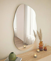 Specchio Apache, Specchiera, Articolo d'arredo a muro, Decorazione con specchio, 52x2h89 cm, Nero