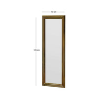 Specchio Lina, Specchiera, Articolo d'arredo a muro, Decorazione con specchio, 40x3h105 cm, Oro