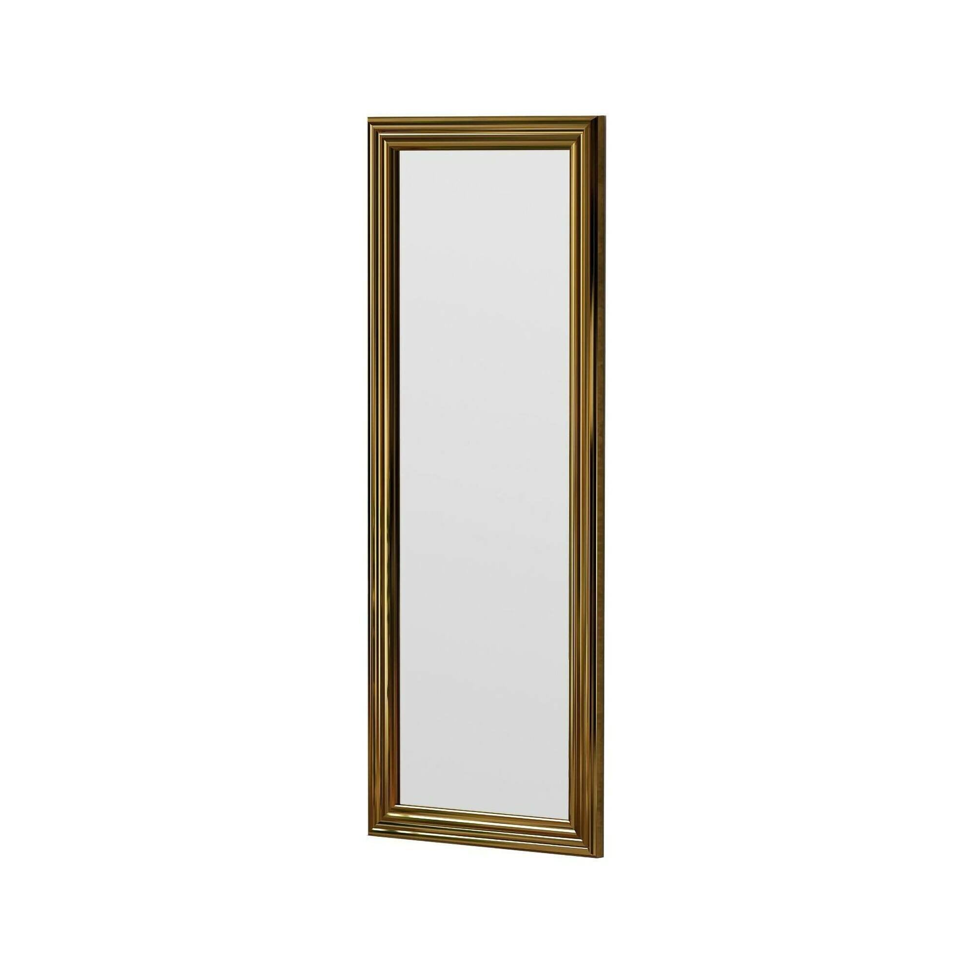 Specchio Lina, Specchiera, Articolo d'arredo a muro, Decorazione con specchio, 40x3h105 cm, Oro