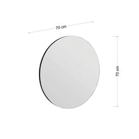 Specchio Bairo, Specchiera, Articolo d'arredo a muro, Decorazione con specchio, 70x2h70 cm, Nero