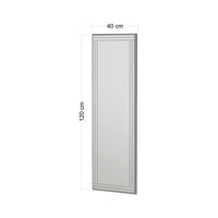 Specchio Mossano, Specchiera, Articolo d'arredo a muro, Decorazione con specchio, 40x2h120 cm, Bianco
