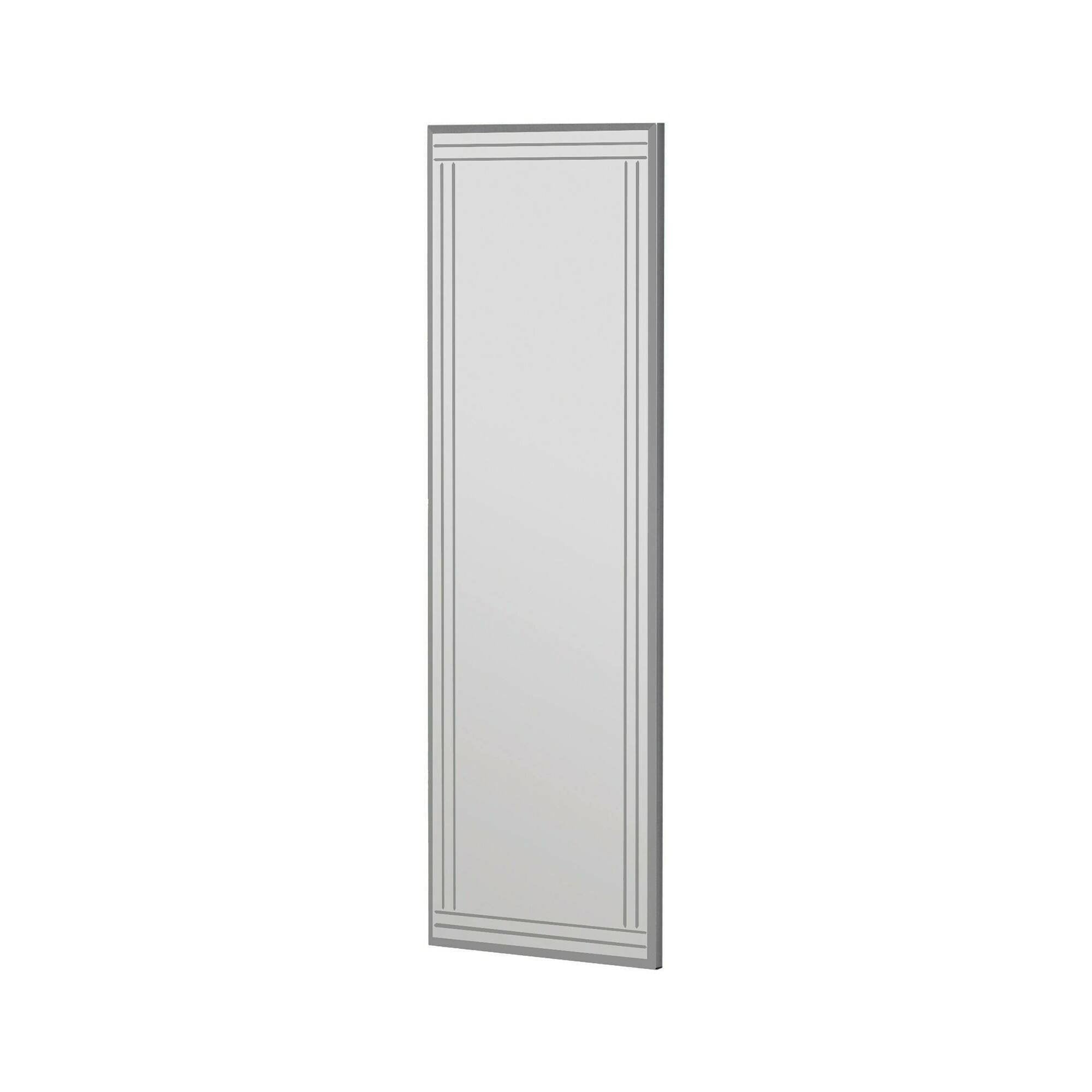 Specchio Mossano, Specchiera, Articolo d'arredo a muro, Decorazione con specchio, 40x2h120 cm, Bianco