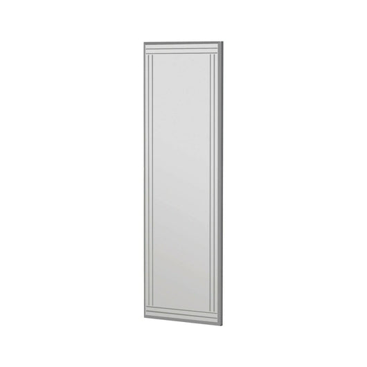Specchio Mossano, Specchiera, Articolo d'arredo a muro, Decorazione con specchio, 40x2h120 cm, Bianco