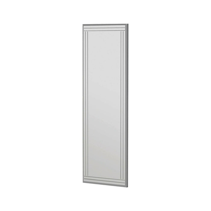 Specchio Mossano, Specchiera, Articolo d'arredo a muro, Decorazione con specchio, 40x2h120 cm, Bianco