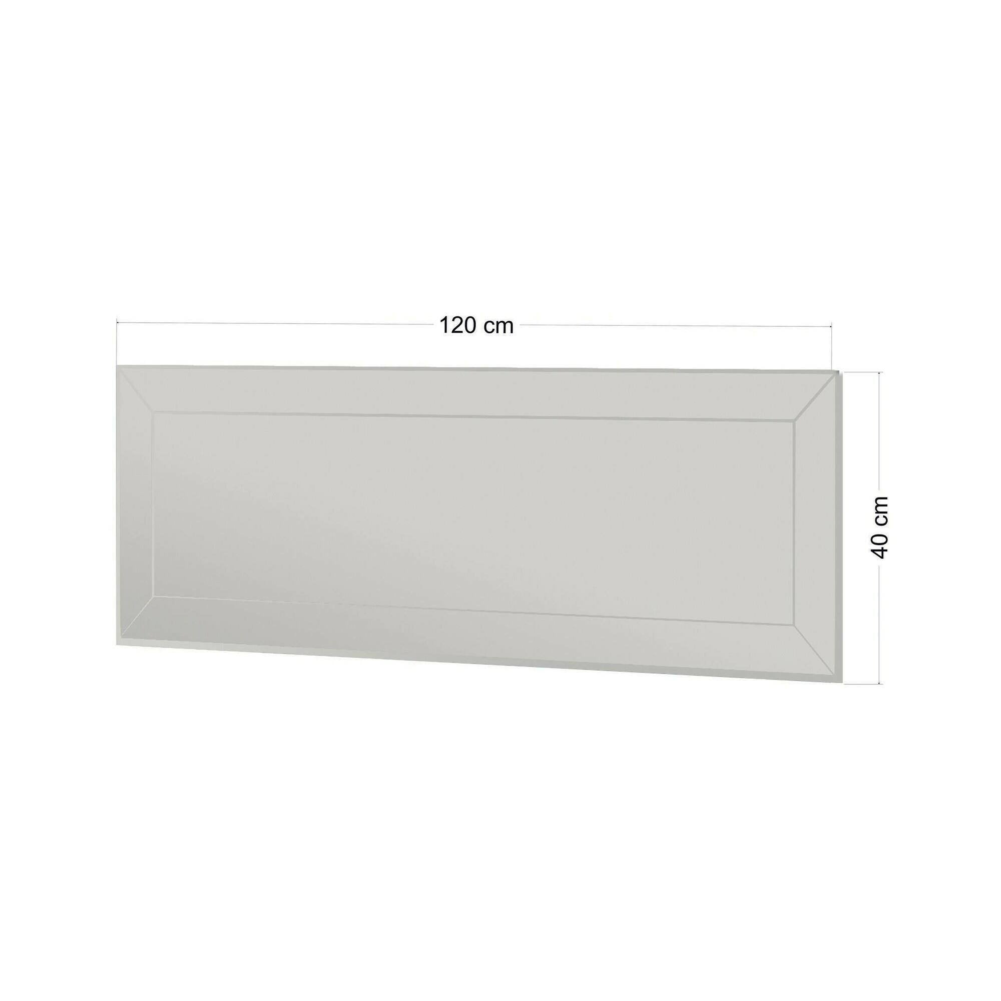 Specchio Bareggio, Specchiera, Articolo d'arredo a muro, Decorazione con specchio, 40x2h120 cm, Bianco