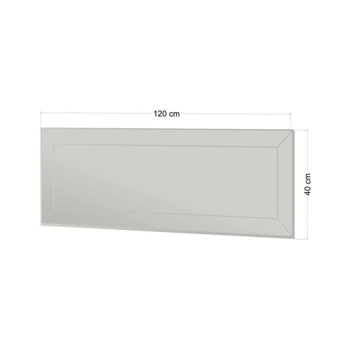 Specchio Bareggio, Specchiera, Articolo d'arredo a muro, Decorazione con specchio, 40x2h120 cm, Bianco