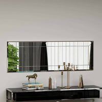 Specchio Bareggio, Specchiera, Articolo d'arredo a muro, Decorazione con specchio, 40x2h120 cm, Bianco