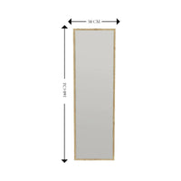 Specchio Dragone, Specchiera, Articolo d'arredo a muro, Decorazione con specchio, 50x2h160 cm, Rovere