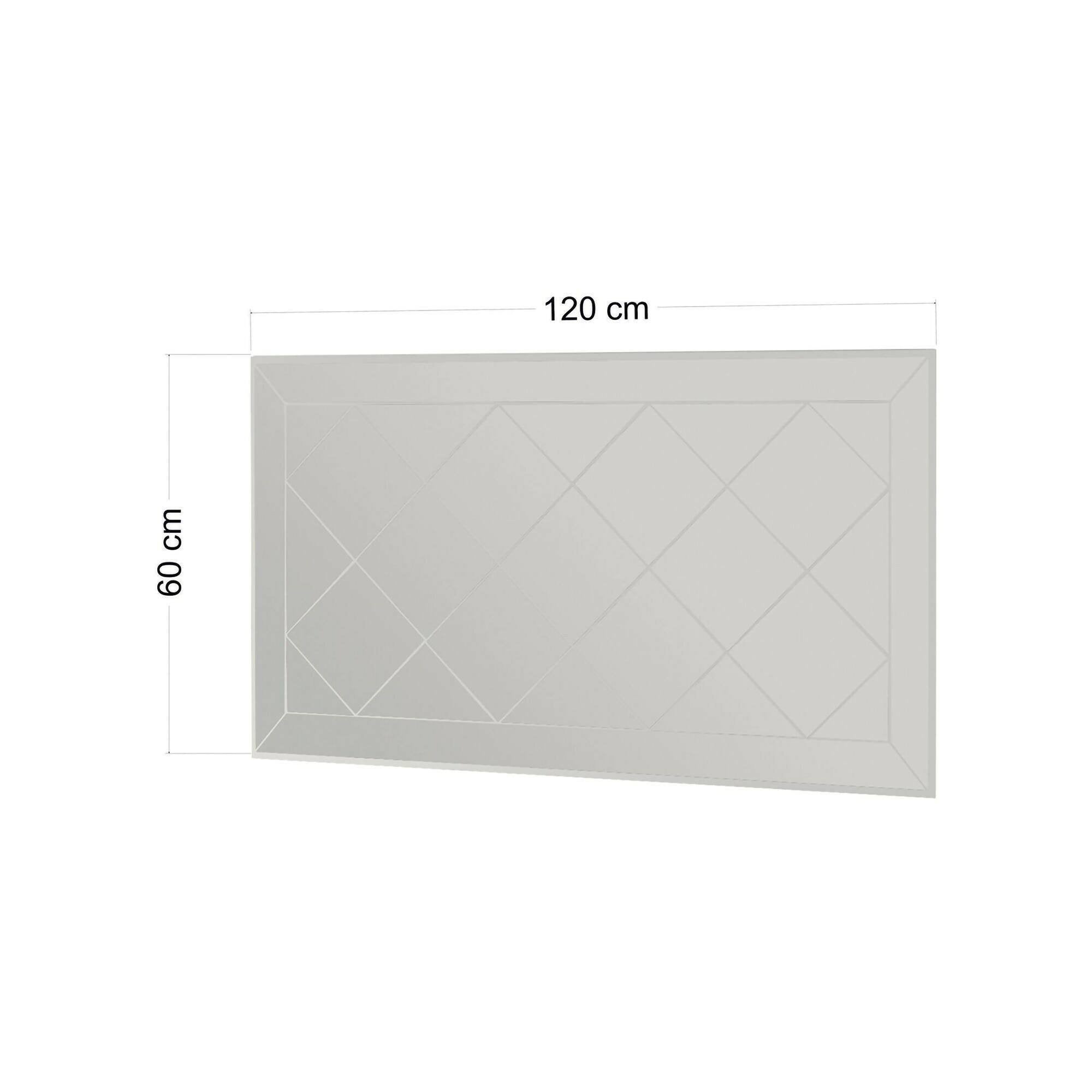 Specchio Nimfa, Specchiera, Articolo d'arredo a muro, Decorazione con specchio, 60x2h120 cm, Bianco