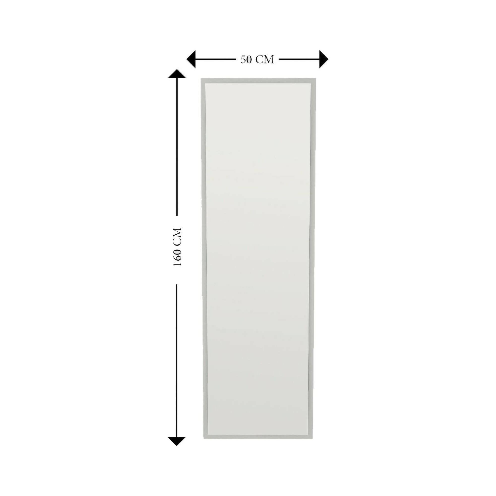 Specchio Dragone, Specchiera, Articolo d'arredo a muro, Decorazione con specchio, 50x2h160 cm, Bianco