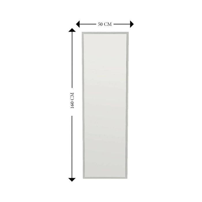 Specchio Dragone, Specchiera, Articolo d'arredo a muro, Decorazione con specchio, 50x2h160 cm, Bianco