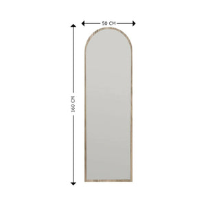 Specchio Artus, Specchiera, Articolo d'arredo a muro, Decorazione con specchio, 50x2h160 cm, Noce