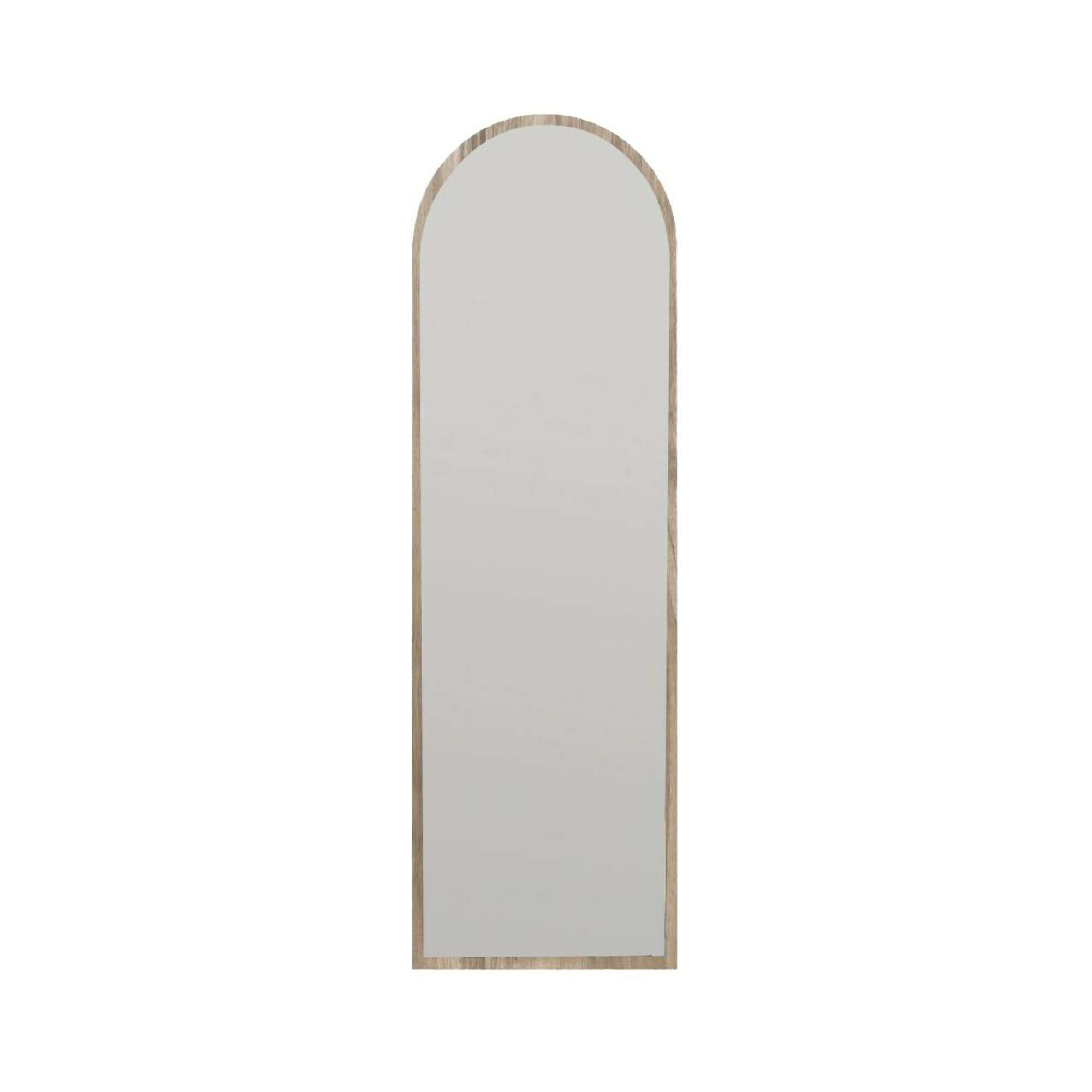 Specchio Artus, Specchiera, Articolo d'arredo a muro, Decorazione con specchio, 50x2h160 cm, Noce