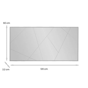 Specchio Corallo, Specchiera, Articolo d'arredo a muro, Decorazione con specchio, 120x2h60 cm, Bianco