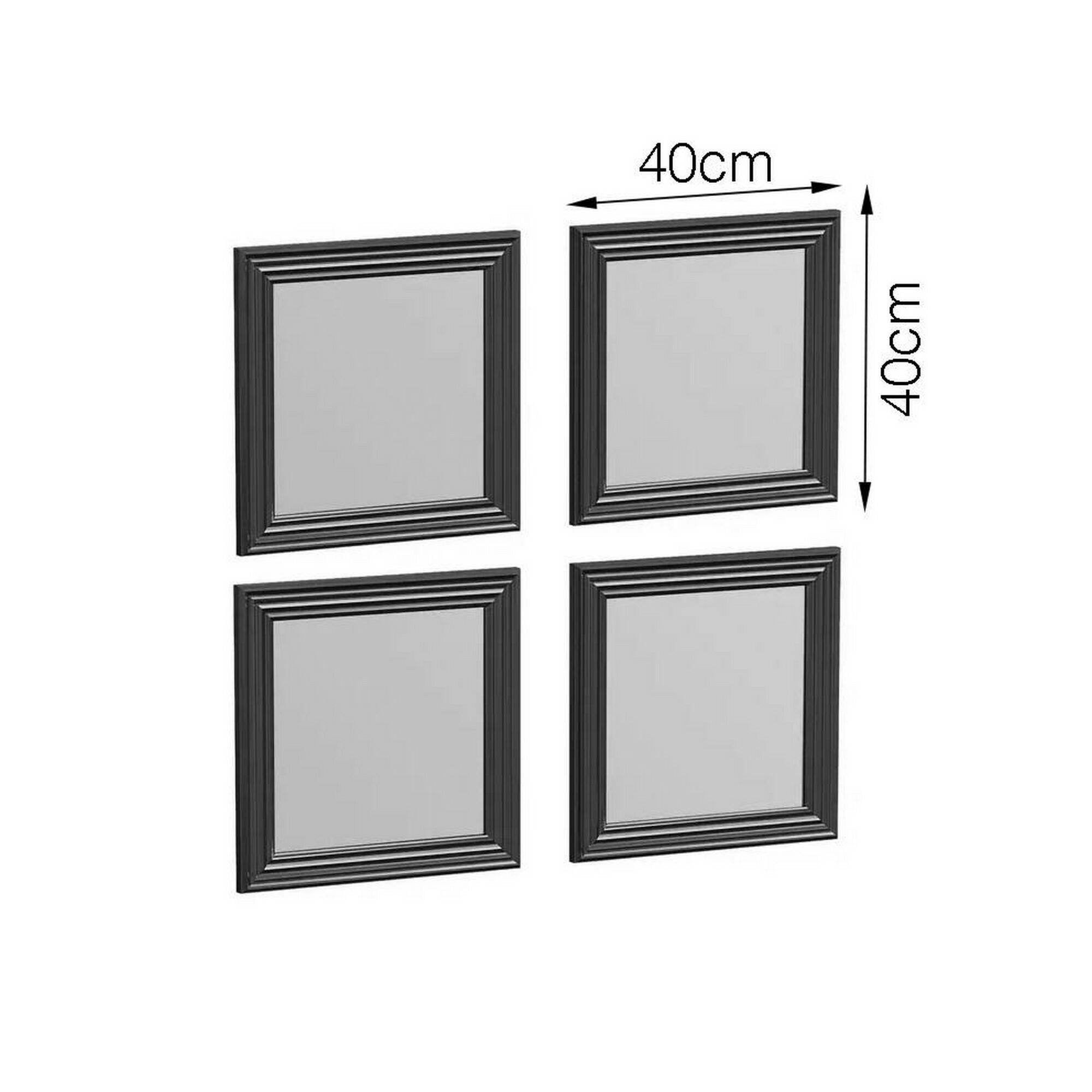 Specchio Thane, Specchiera, Articolo d'arredo a muro, Decorazione con specchio, 40x3h40 cm, Argento