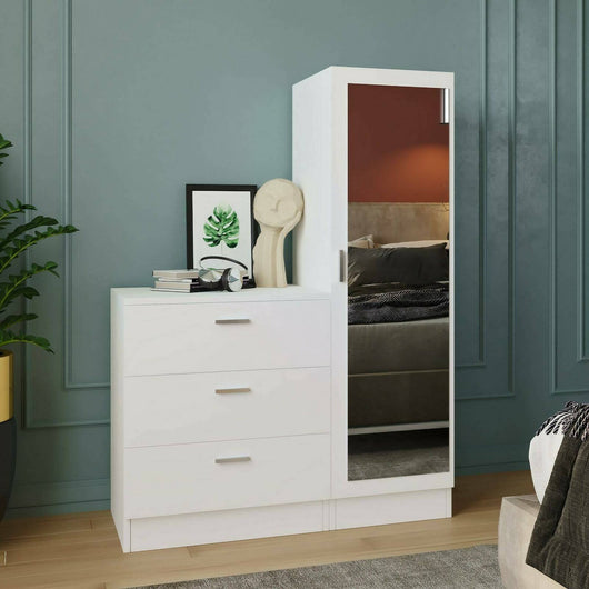 Mobile da ingresso Jaime, Entratina appendiabiti, Composizione per atrio, Consolle portaoggetti multifunzione, 60x47h72 cm, Bianco