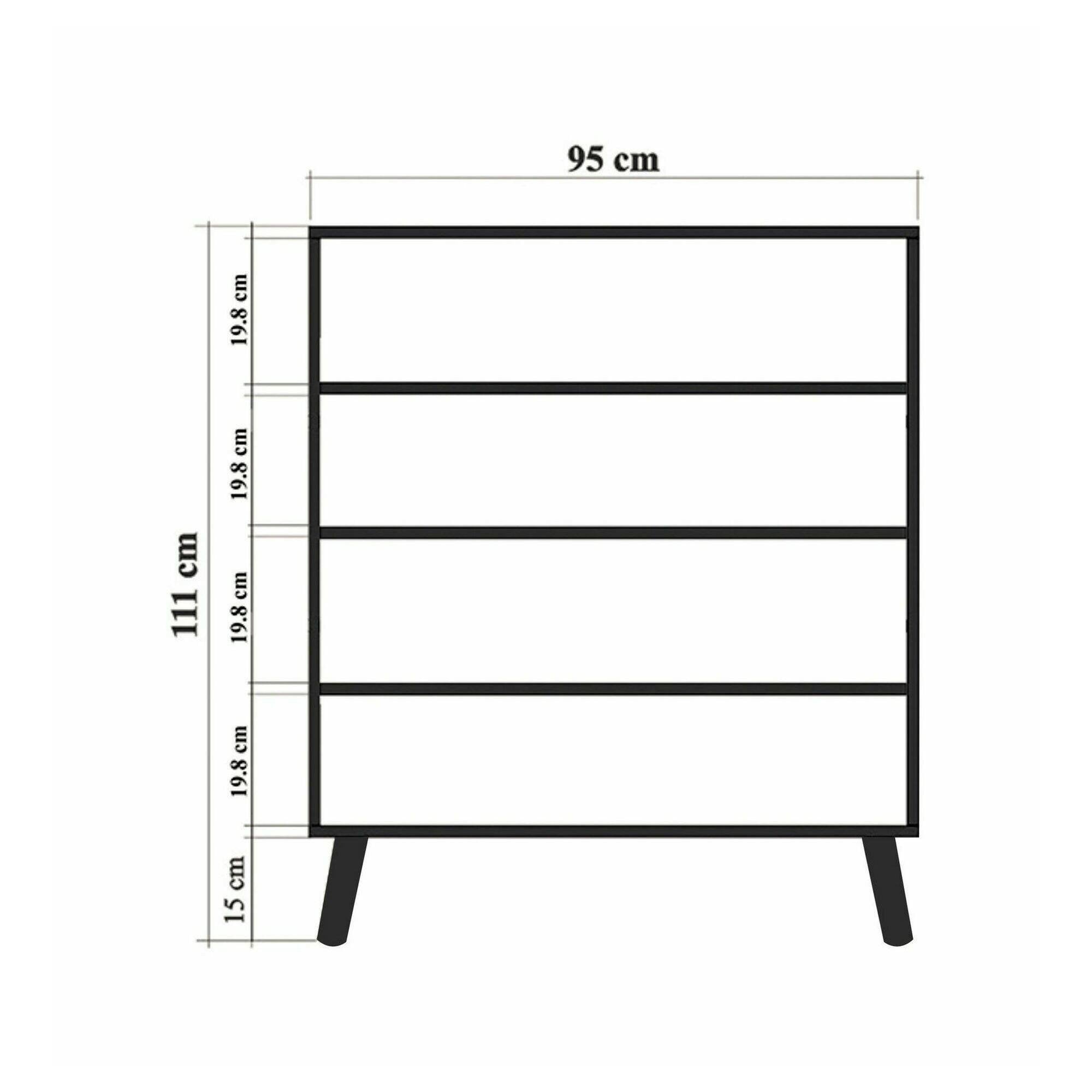 Credenza Agyemang, Buffet da soggiorno, Madia da salotto, Dispensa da cucina, 95x36h111 cm, Multicolore