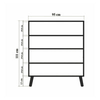 Credenza Agyemang, Buffet da soggiorno, Madia da salotto, Dispensa da cucina, 95x36h111 cm, Multicolore