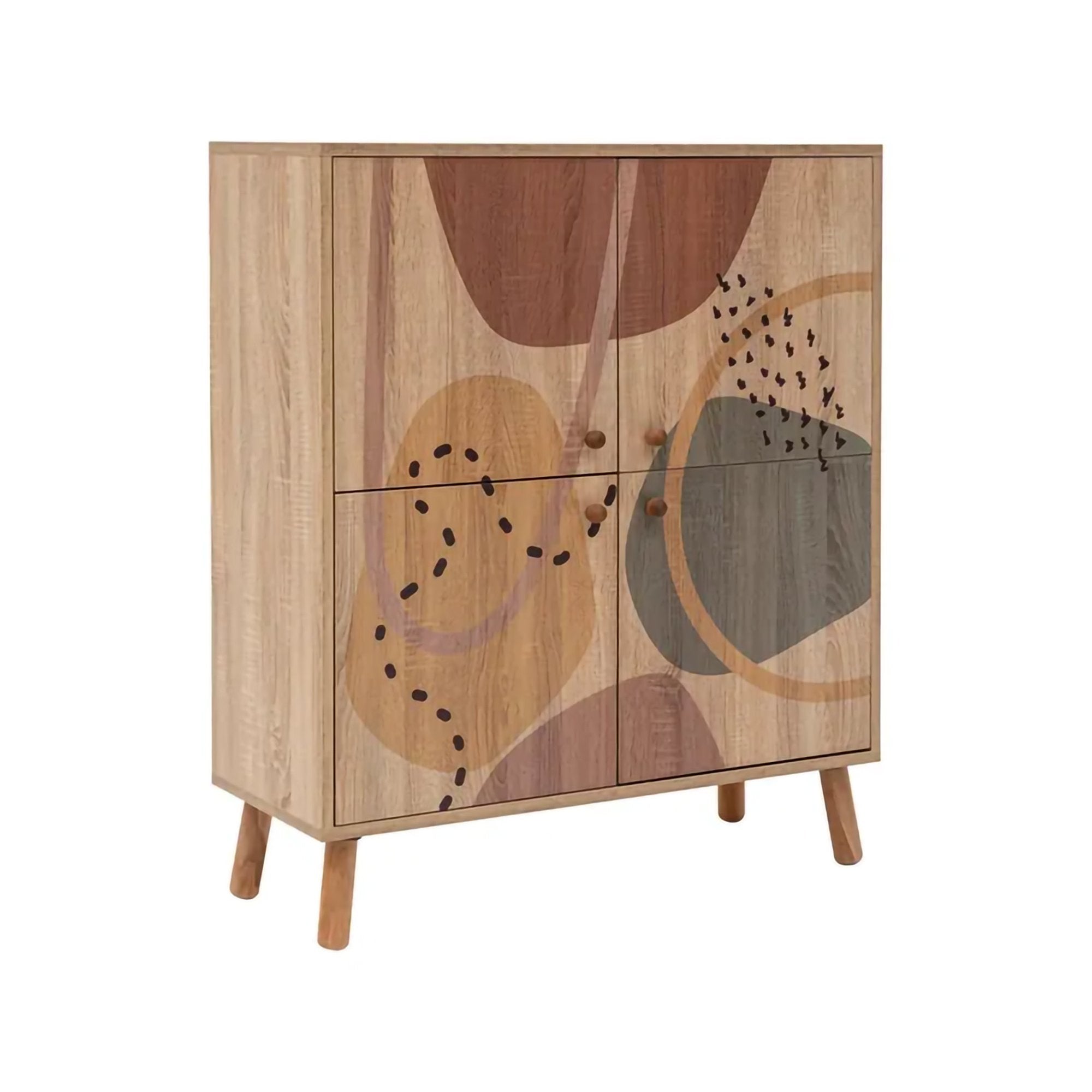 Credenza Agyemang, Buffet da soggiorno, Madia da salotto, Dispensa da cucina, 95x36h111 cm, Multicolore