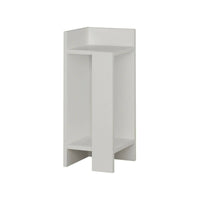 Comodino Asterix, Comò basso, Tavolino da notte, Mensola da letto, 25x27h60 cm, Bianco