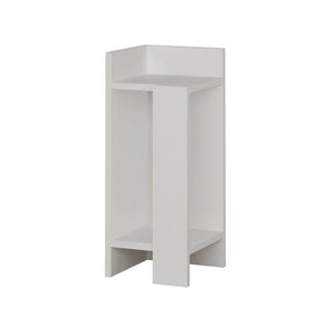 Comodino Asterix, Comò basso, Tavolino da notte, Mensola da letto, 25x27h60 cm, Bianco