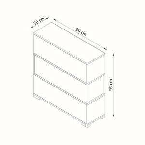 Scarpiera Astrubale, Mobile portascarpe, Armadio da ingresso multiuso, Mobiletto per calzature, 90x30h93 cm, Bianco e Noce
