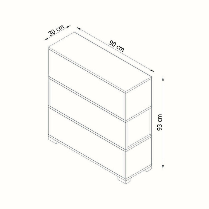 Scarpiera Astrubale, Mobile portascarpe, Armadio da ingresso multiuso, Mobiletto per calzature, 90x30h93 cm, Bianco e Noce