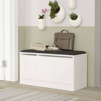 Scarpiera Corniola, Mobile portascarpe, Armadio da ingresso multiuso, Mobiletto per calzature, 90x36h46 cm, Bianco