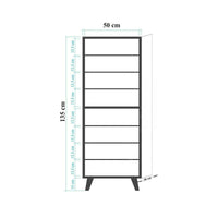Scarpiera Giadeite, Mobile portascarpe, Armadio da ingresso multiuso, Mobiletto per calzature, 50x38h135 cm, Quercia e Multicolore