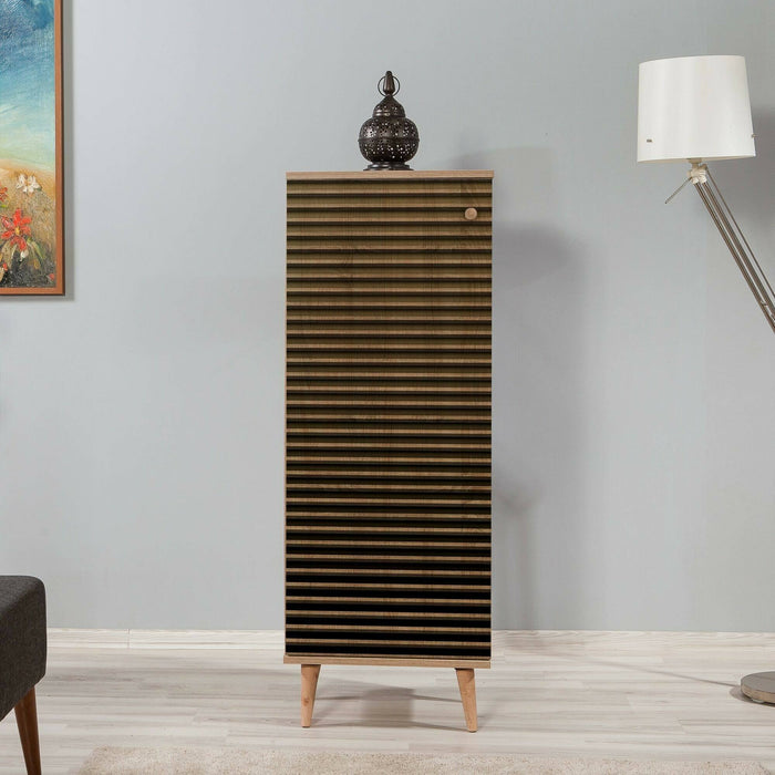 Scarpiera Giadeite, Mobile portascarpe, Armadio da ingresso multiuso, Mobiletto per calzature, 50x38h135 cm, Quercia