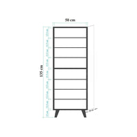 Scarpiera Giadeite, Mobile portascarpe, Armadio da ingresso multiuso, Mobiletto per calzature, 50x38h135 cm, Quercia