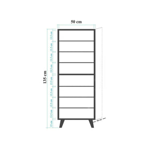 Scarpiera Giadeite, Mobile portascarpe, Armadio da ingresso multiuso, Mobiletto per calzature, 50x38h135 cm, Quercia