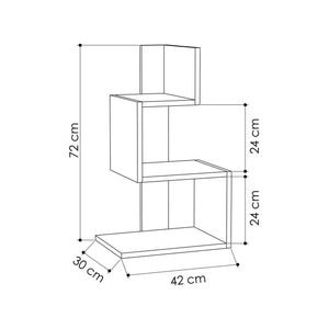 Tavolino da salotto Umbro, Tavolo basso da caffè, Portariviste per divano, Ripiano da soggiorno, 42x30h72 cm, Bianco e Rovere