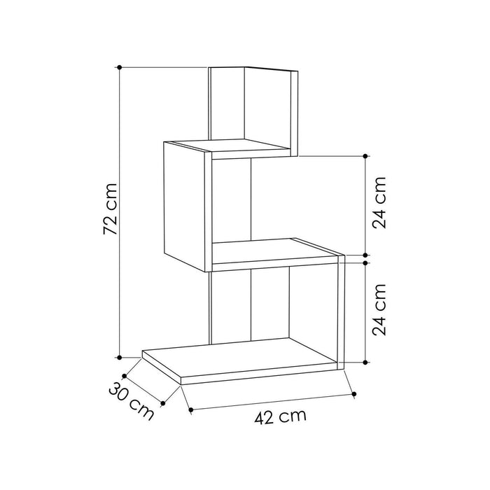 Tavolino da salotto Umbro, Tavolo basso da caffè, Portariviste per divano, Ripiano da soggiorno, 42x30h72 cm, Bianco e Rovere