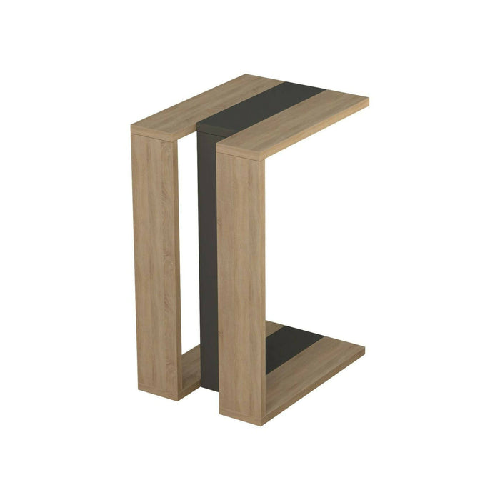 Tavolino da salotto Orione, Tavolo basso da caffè, Portariviste per divano, Ripiano da soggiorno, 30x40h57 cm, Quercia e Antracite