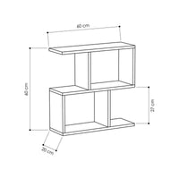 Tavolino da salotto Fabrizia, Tavolo basso da caffè, Portariviste per divano, Ripiano da soggiorno, 60x20h60 cm, Bianco