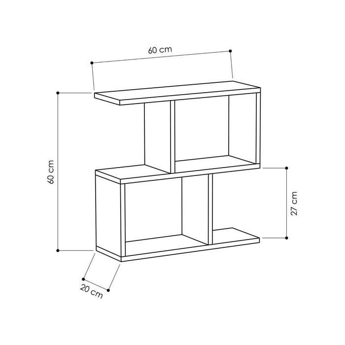 Tavolino da salotto Fabrizia, Tavolo basso da caffè, Portariviste per divano, Ripiano da soggiorno, 60x20h60 cm, Bianco