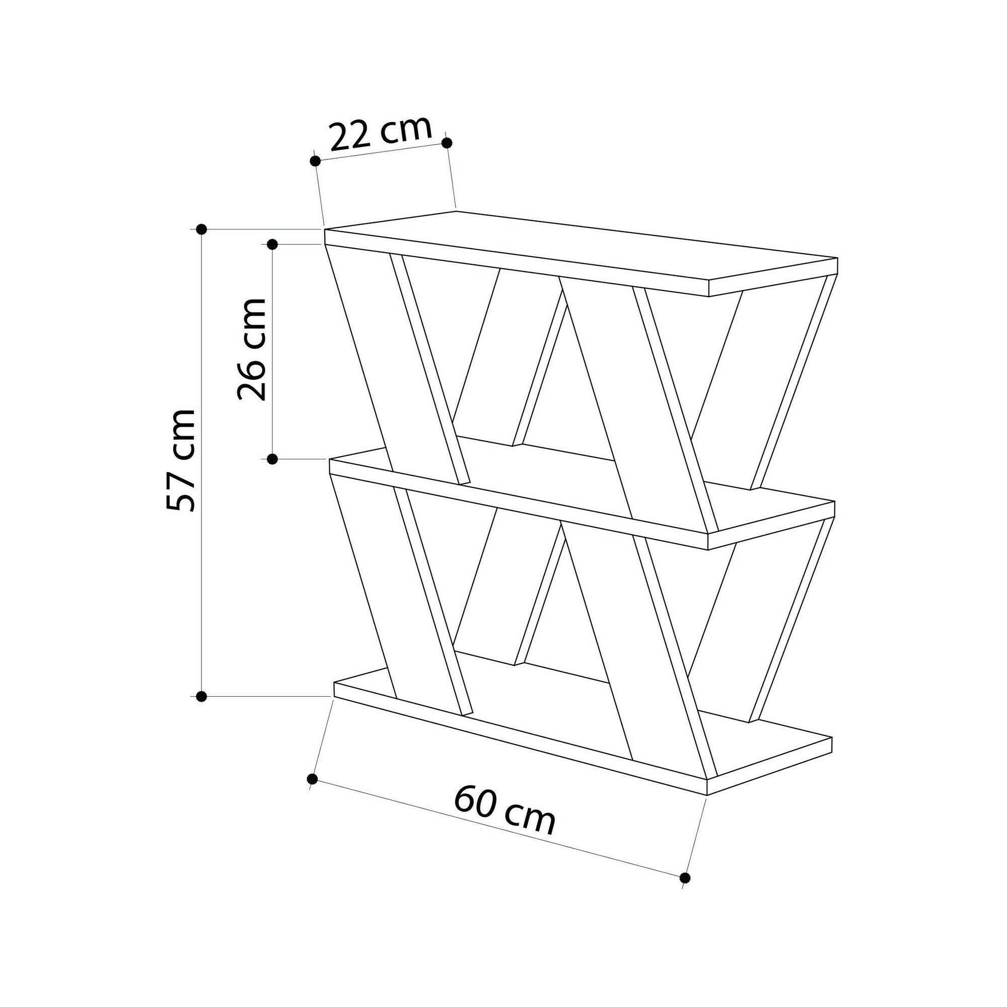Tavolino da salotto Beniamina, Tavolo basso da caffè, Portariviste per divano, Ripiano da soggiorno, 60x22h57 cm, Antracite