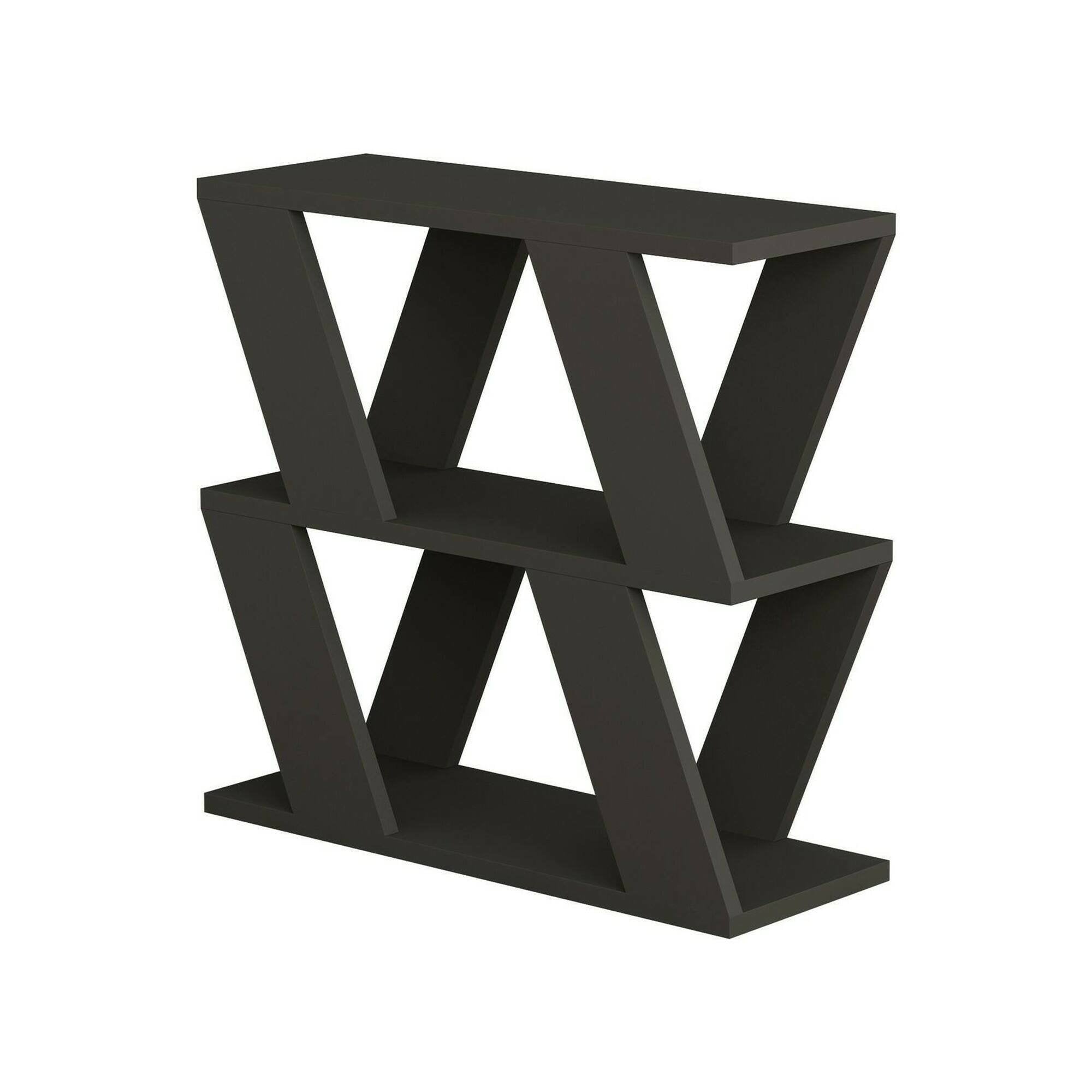 Tavolino da salotto Beniamina, Tavolo basso da caffè, Portariviste per divano, Ripiano da soggiorno, 60x22h57 cm, Antracite