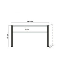 Consolle Basilicata, Tavolo multiuso, Mobiletto d'appoggio, Scrivania da corridoio, 140x35h80 cm, Quercia e Nero
