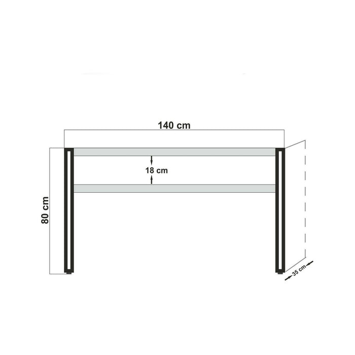 Consolle Basilicata, Tavolo multiuso, Mobiletto d'appoggio, Scrivania da corridoio, 140x35h80 cm, Quercia e Nero