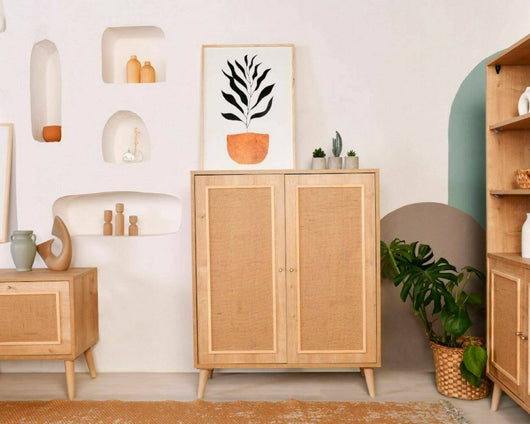 Credenza Albiano, Buffet da soggiorno, Madia da salotto, Dispensa da cucina, 90x40h110 cm, Quercia