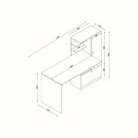 Scrivania Kimberly, Scrittoio multiuso, Tavolo per ufficio porta PC, Piano di lavoro, 120x62h74 cm, Bianco