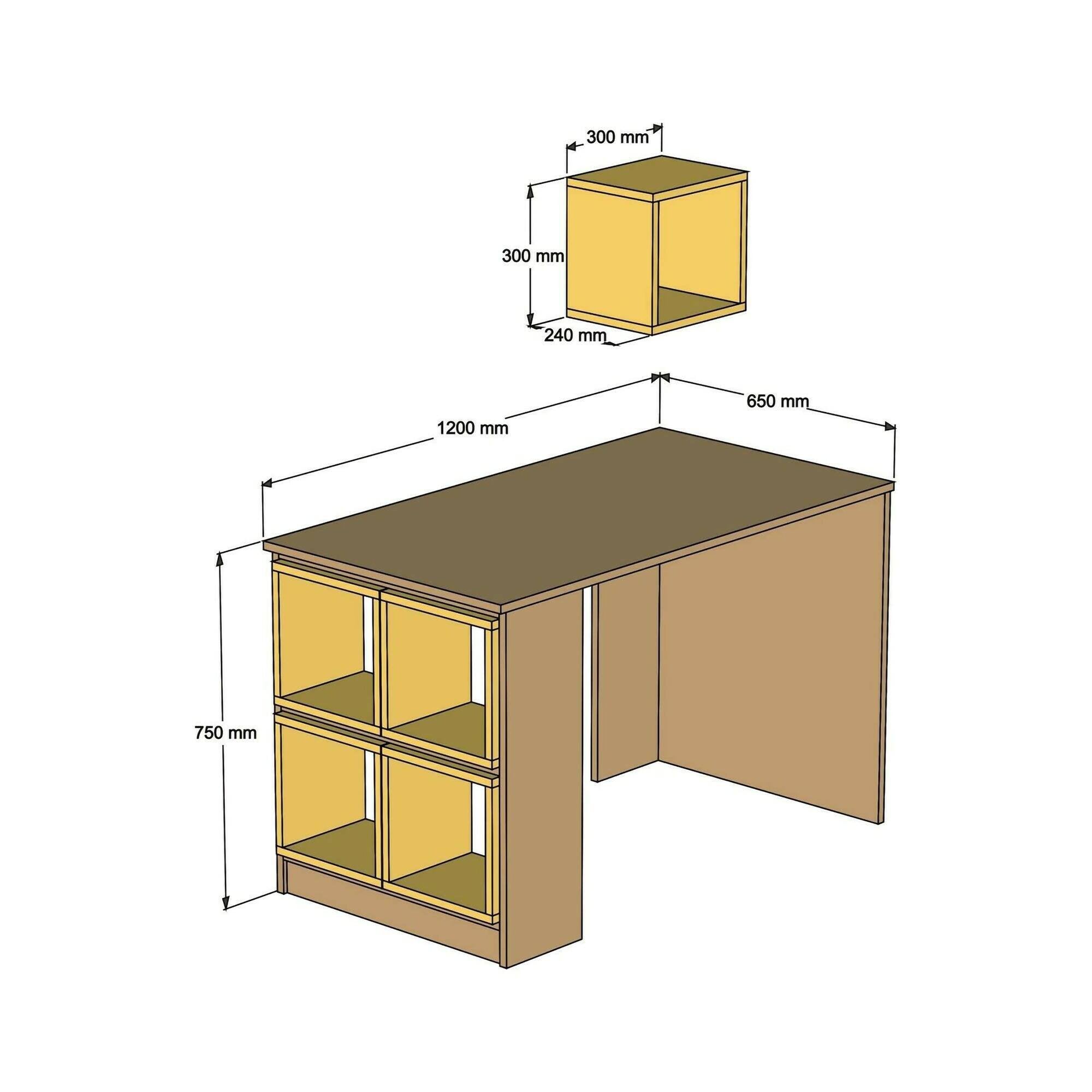 Scrivania Arsita, Scrittoio multiuso, Tavolo per ufficio porta PC, Piano di lavoro, 120x65h75 cm, Noce e Bianco