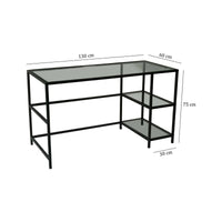 Scrivania Ameglia, Scrittoio multiuso, Tavolo per ufficio porta PC, Piano di lavoro, 130x60h75 cm, Nero